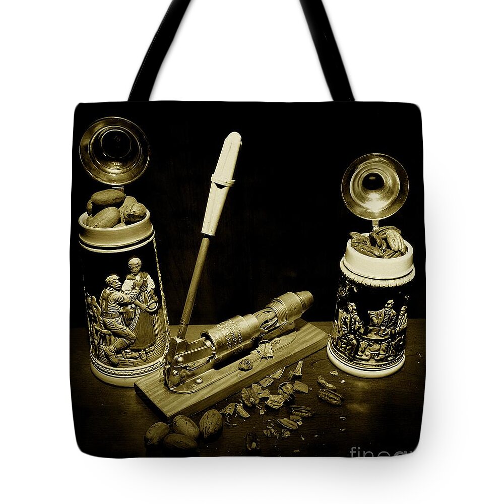 Michael Tidwell Photography Tote Bag featuring the photograph Nut Cracker with Steins by Michael Tidwell