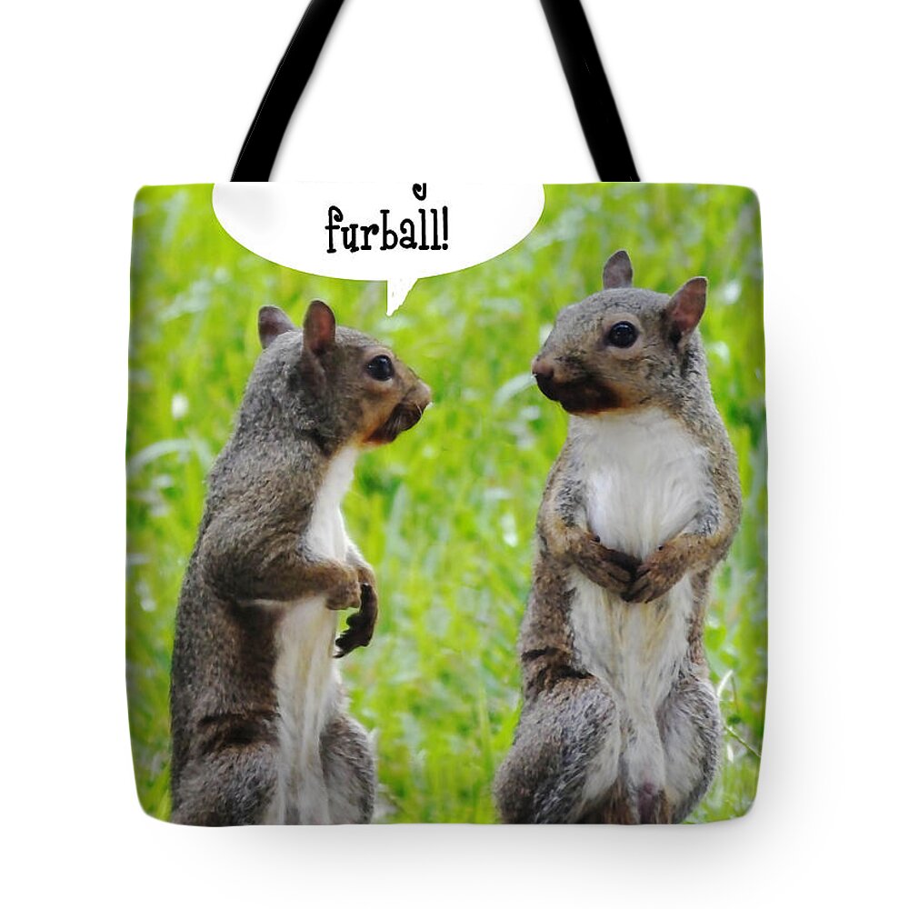 Squirrels Tote Bag featuring the digital art Nuts to You by Lizi Beard-Ward