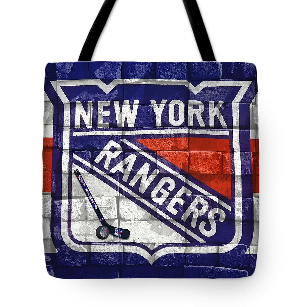 Ny Rangers Tote Bag featuring the digital art NY Rangers-2 by Nina Bradica