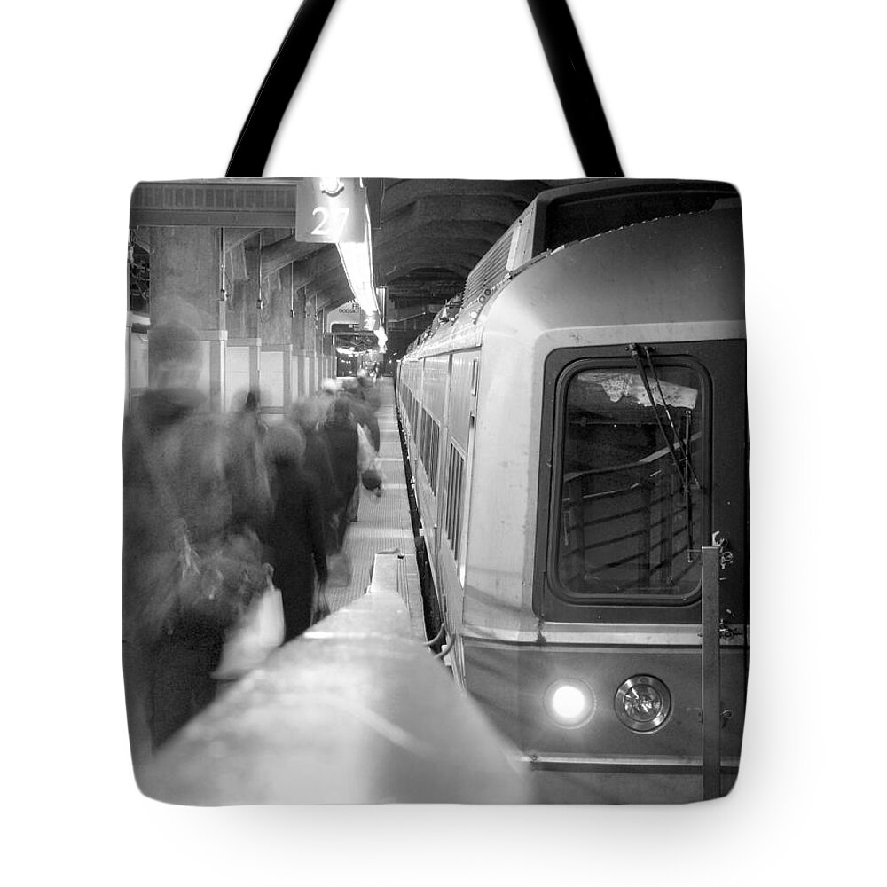 Grand Central Station Tote Bag featuring the photograph Metro North/CT DOT Commuter Train by Mike McGlothlen