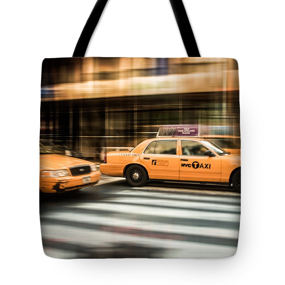Nyc Tote Bag featuring the photograph NYC Yellow Cabs by Hannes Cmarits