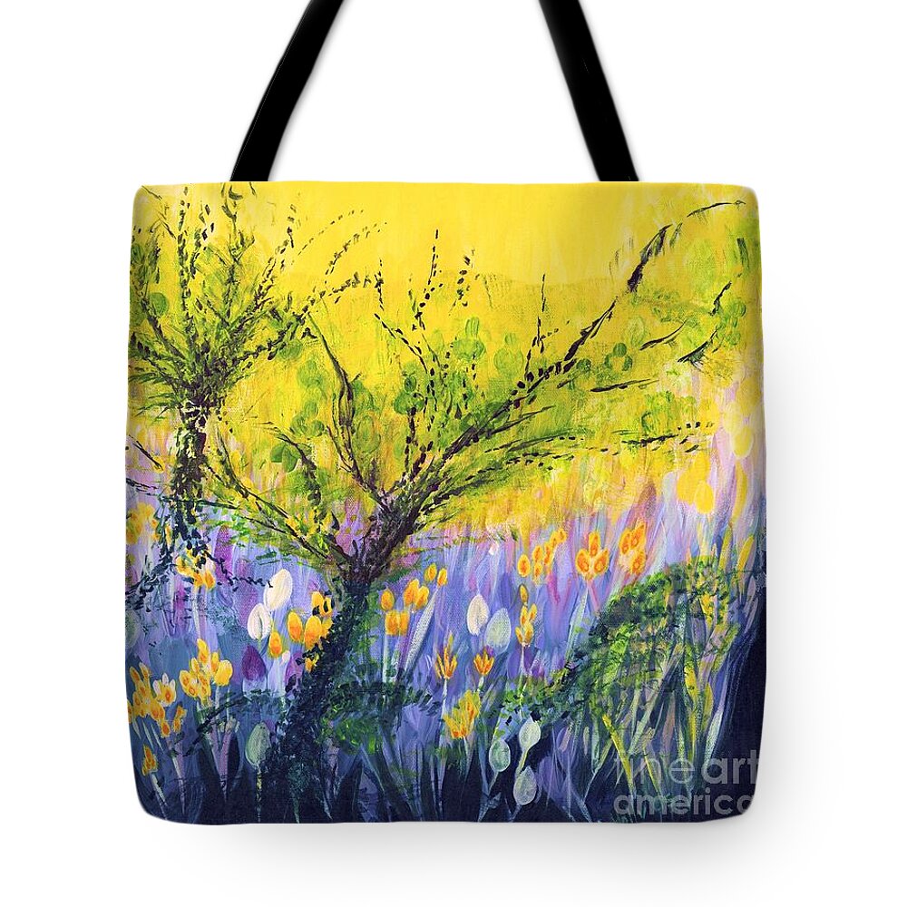 O Trees Tote Bag featuring the painting O Trees by Holly Carmichael