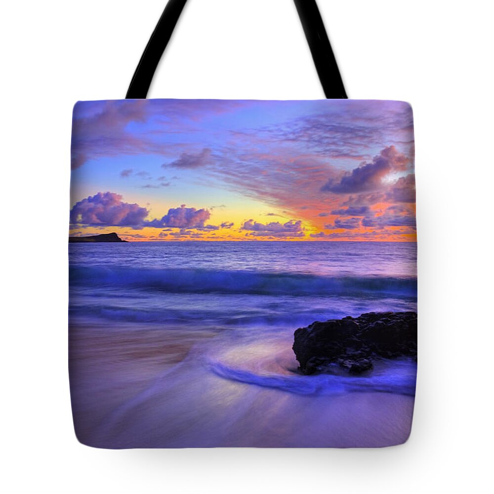 Hawaii Tote Bag featuring the photograph Oahu Sunrise by Dustin LeFevre