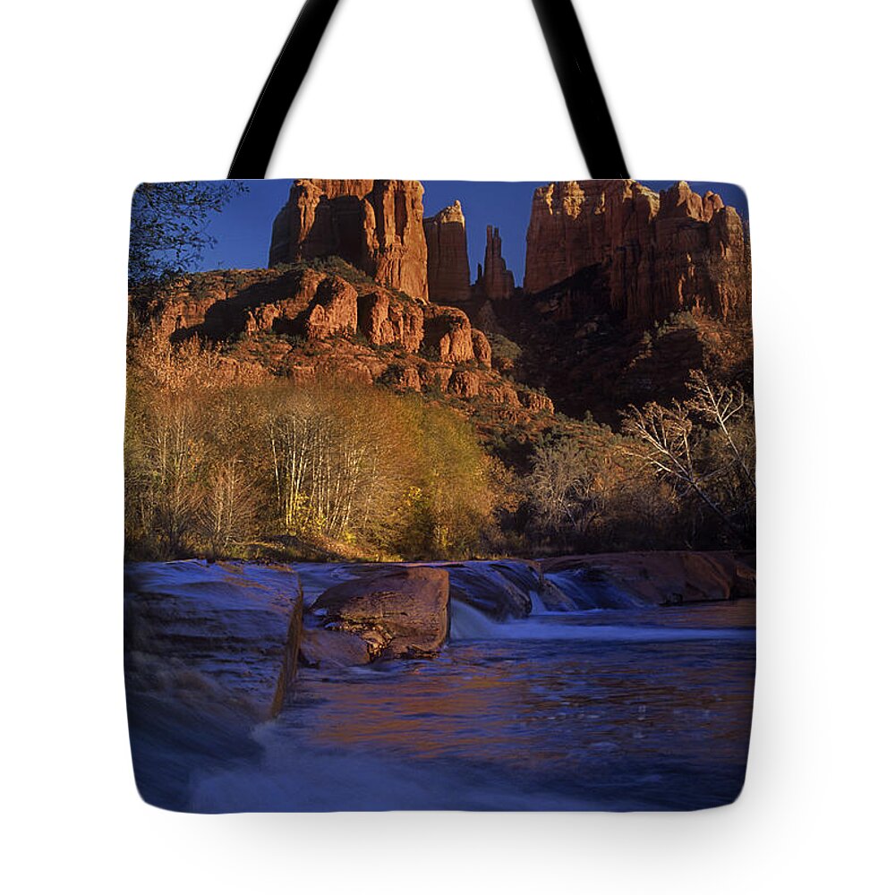 North America Tote Bag featuring the photograph Oak Creek Crossing Sedona Arizona by Dave Welling