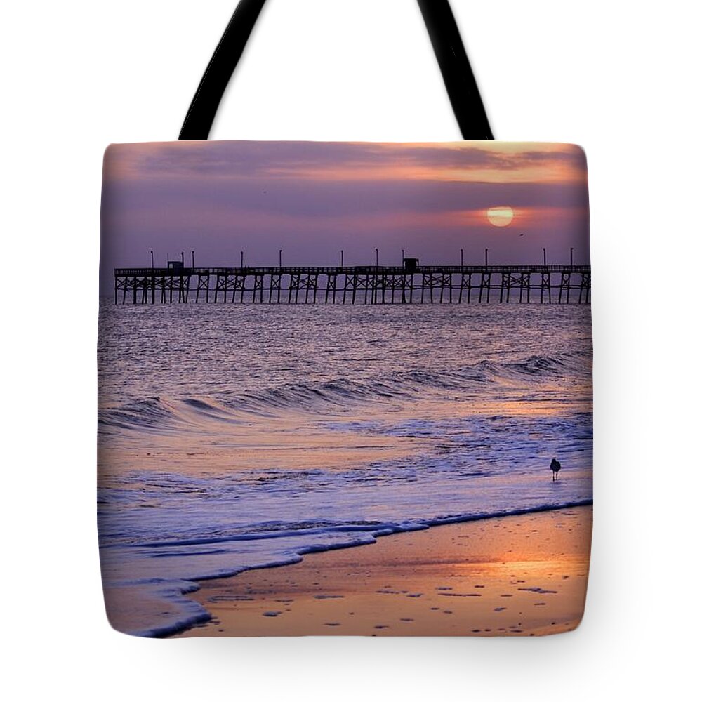 Oak Island Tote Bag featuring the photograph Oak Island Sunset by Nick Noble