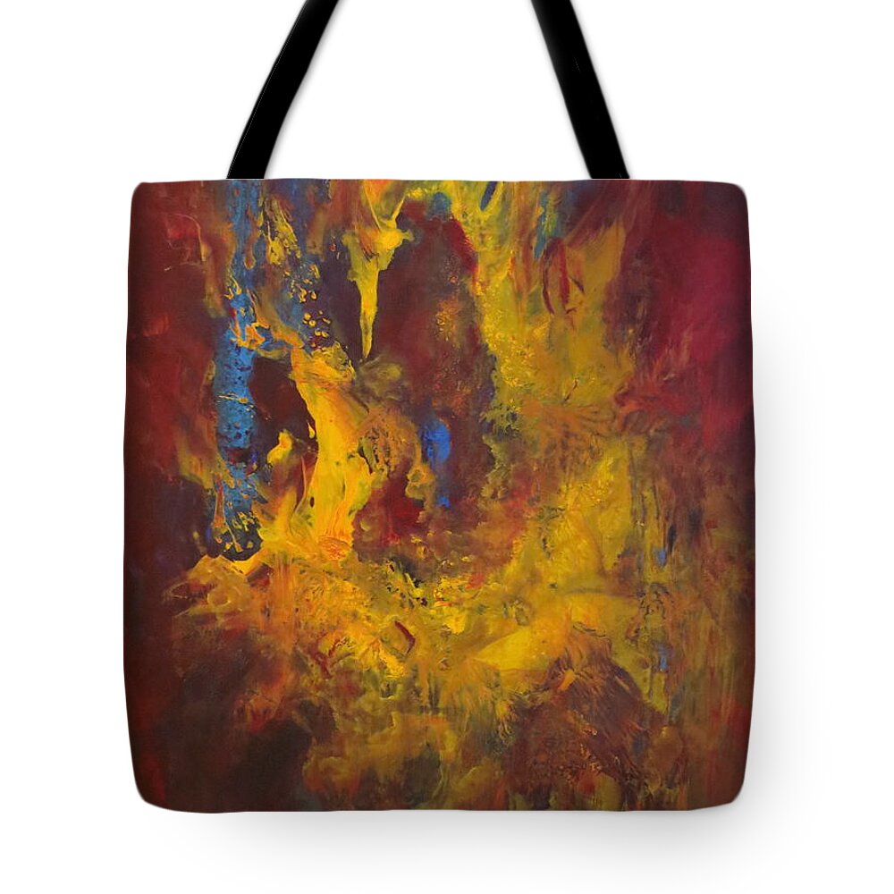 Abstract Tote Bag featuring the painting Oasis by Soraya Silvestri