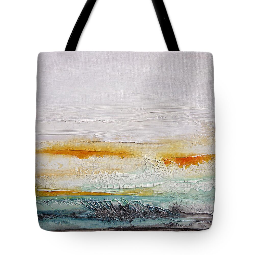 Sunrise Tote Bag featuring the painting Ocean Sunrise by Irina Rumyantseva