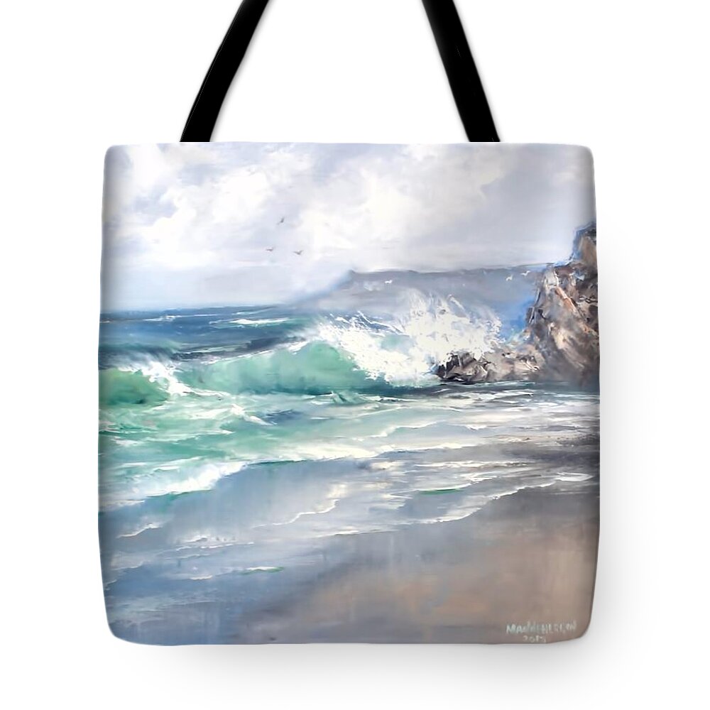 Water Tote Bag featuring the painting Ocean Surf by Melissa Herrin
