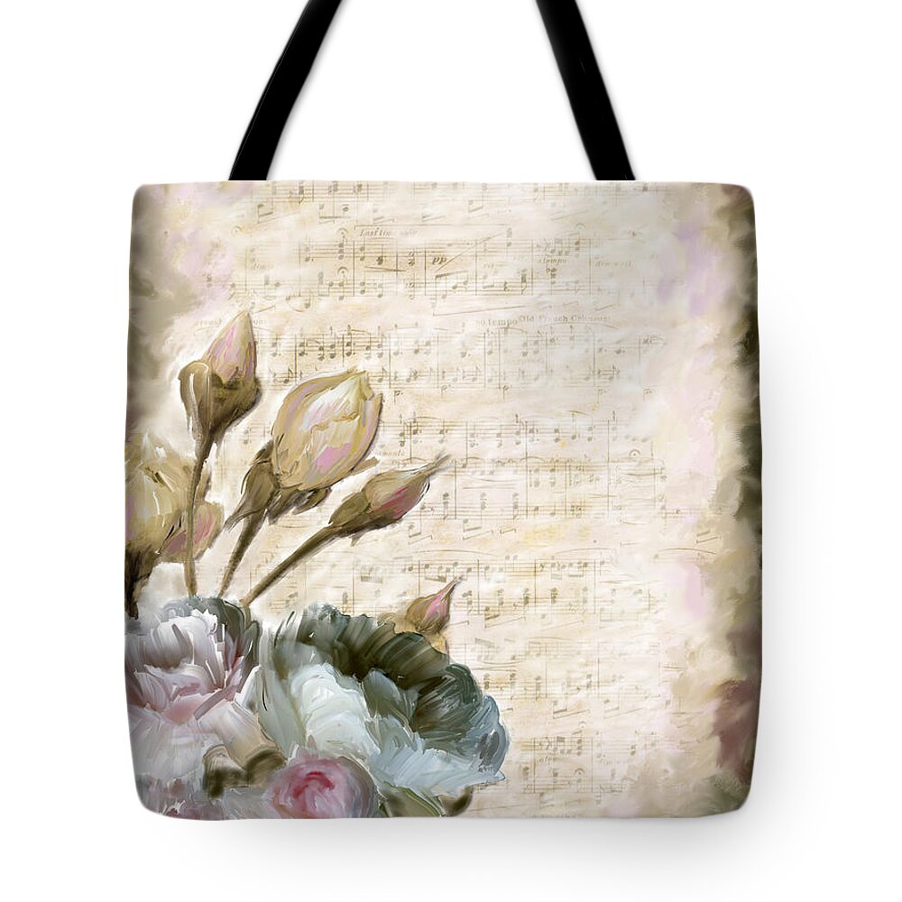 Floral Tote Bag featuring the painting Ode to Love by Portraits By NC