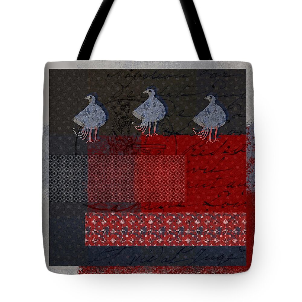 Birds Tote Bag featuring the digital art Oiselot - 106161103-12a by Variance Collections