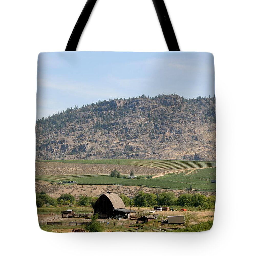 Farmland Tote Bag featuring the photograph Okanagan Valley by Betty-Anne McDonald