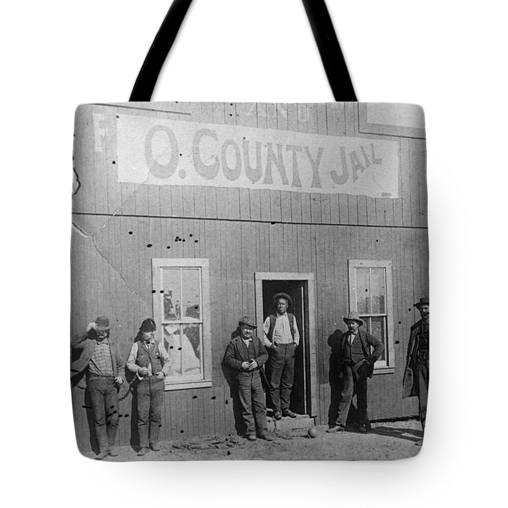 1893 Tote Bag featuring the photograph Oklahoma Jailhouse, C1893 by Granger