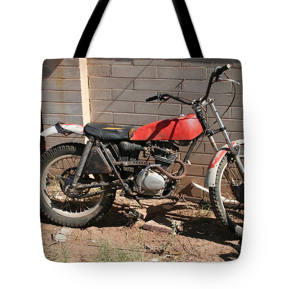 Honda Tote Bag featuring the photograph Old Bike by David S Reynolds