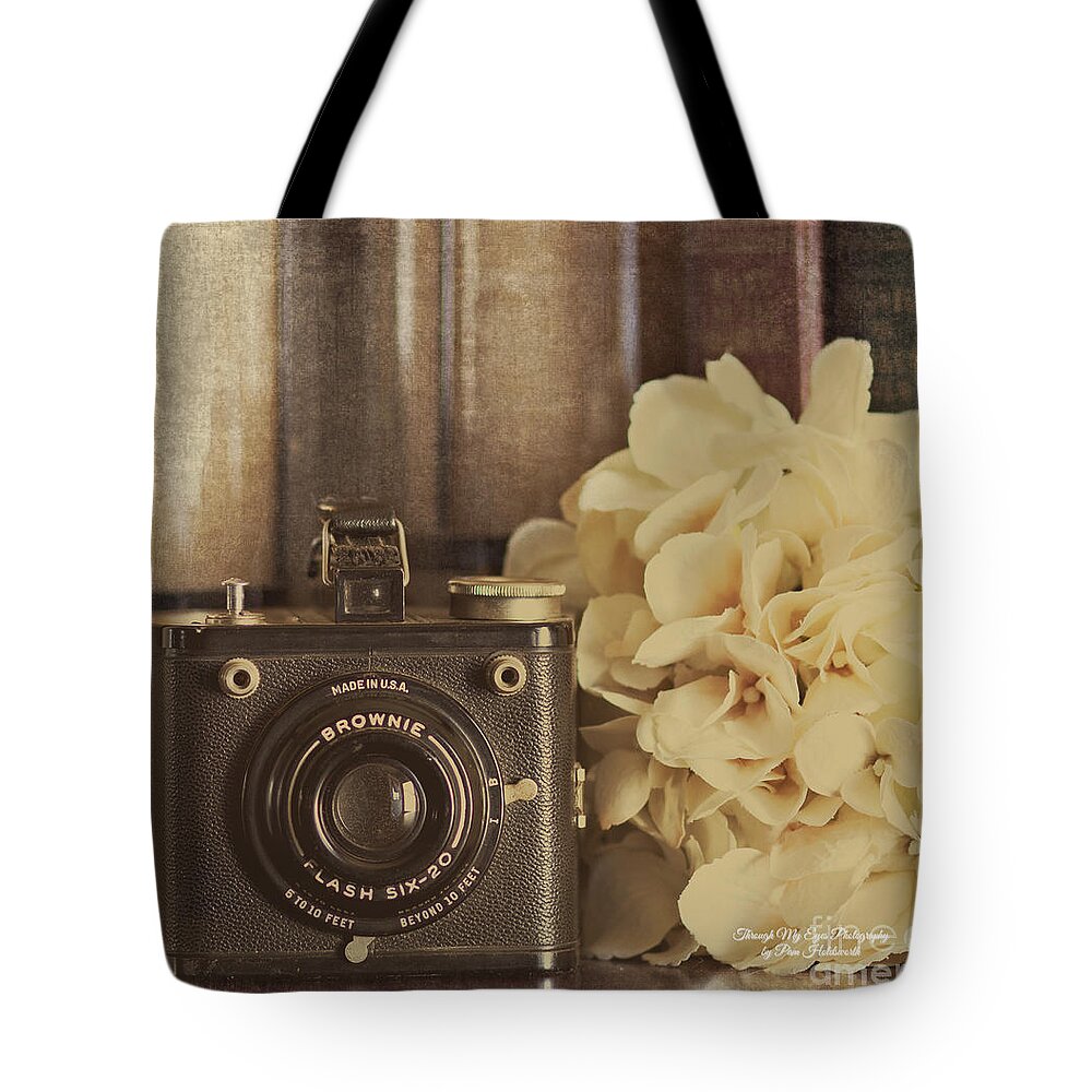 Antique Tote Bag featuring the photograph Old Brownie by Pam Holdsworth