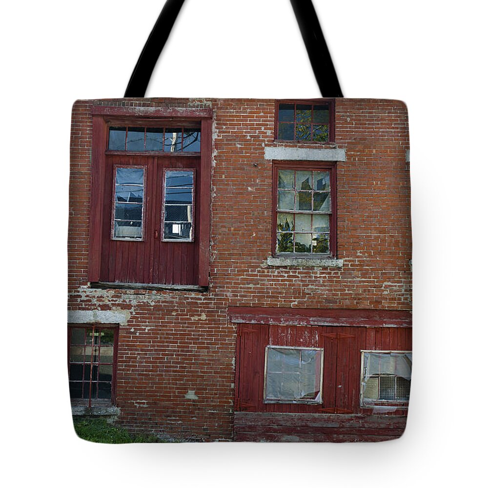 Cannery Tote Bag featuring the photograph Old Cannery in Belfast Maine IMG 6132 by Greg Kluempers
