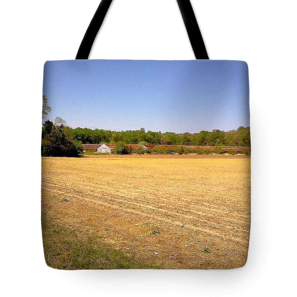 Old Chicken House Farm Field Tote Bag featuring the photograph Old Chicken House On A Farm Field by Chris W Photography AKA Christian Wilson