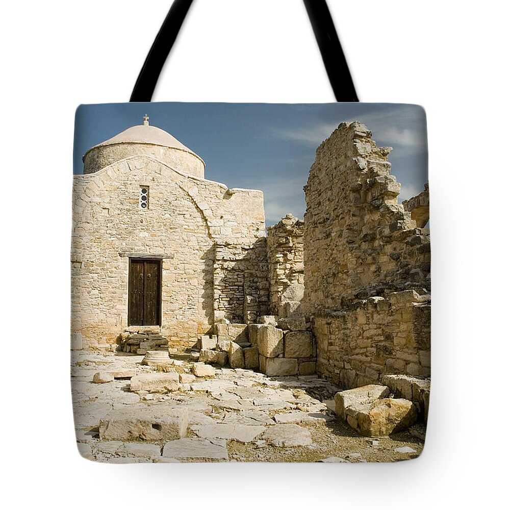 Cyprus Tote Bag featuring the photograph Old Church Anogyra by Jeremy Voisey