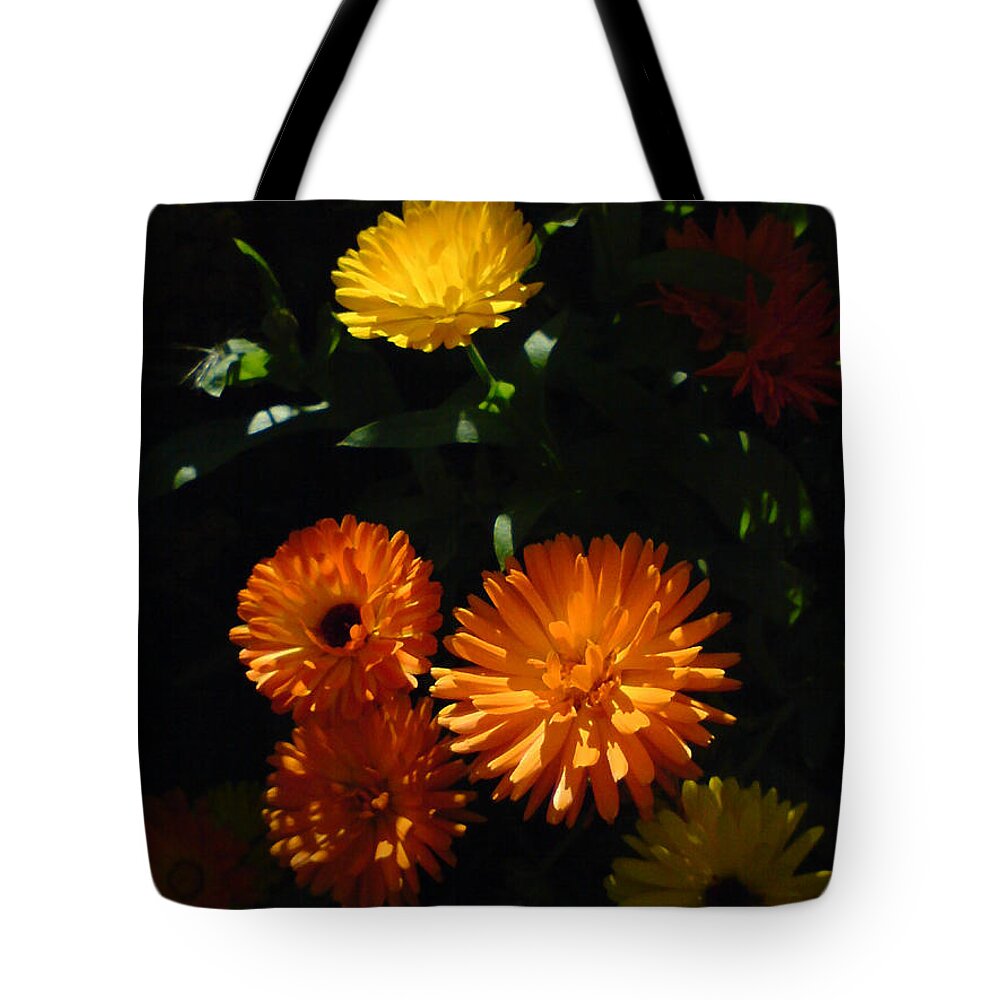 Old-fashioned Marigolds Tote Bag featuring the photograph Old-Fashioned Marigolds by Martin Howard