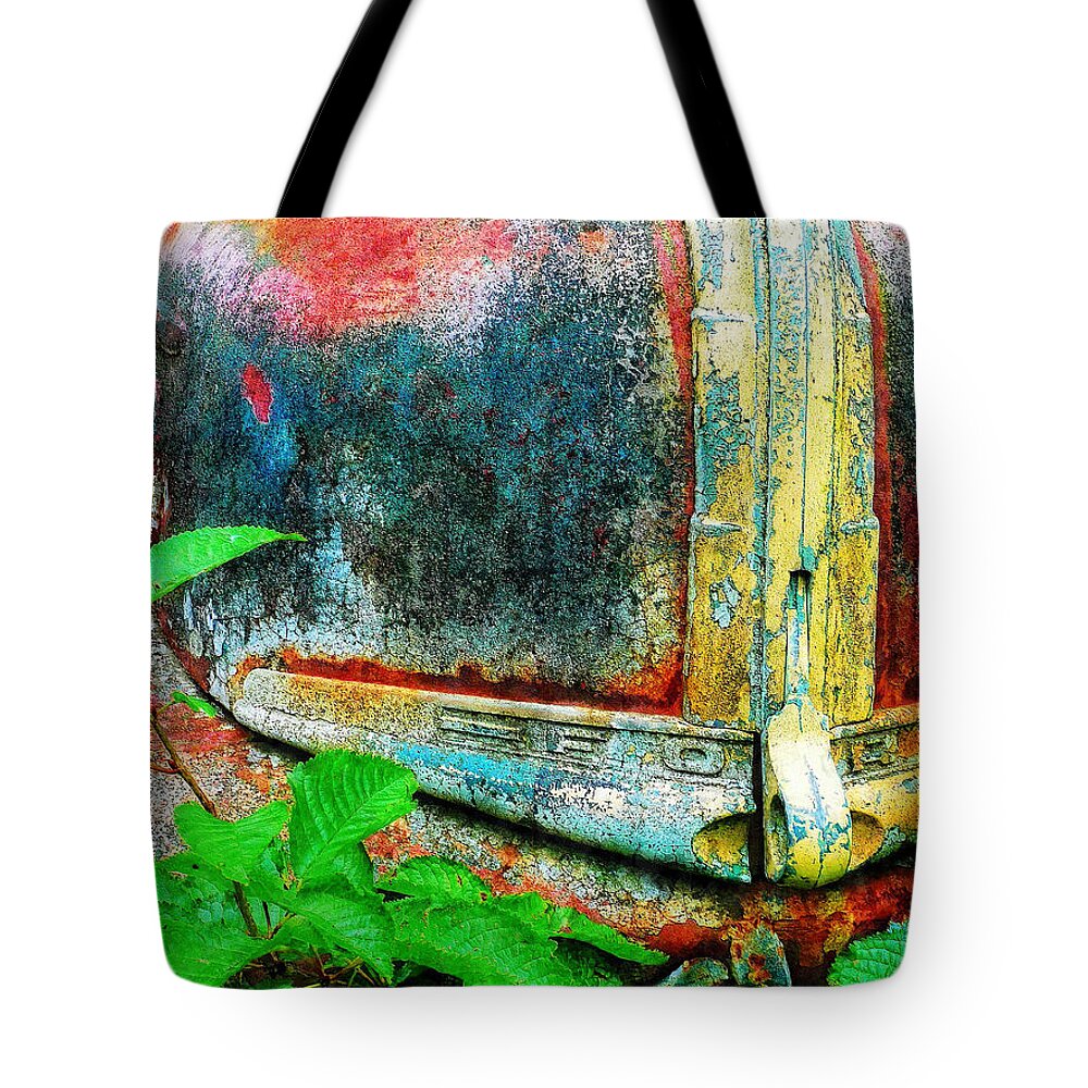 Old Tote Bag featuring the painting Old Ford #1 by Sandy MacGowan