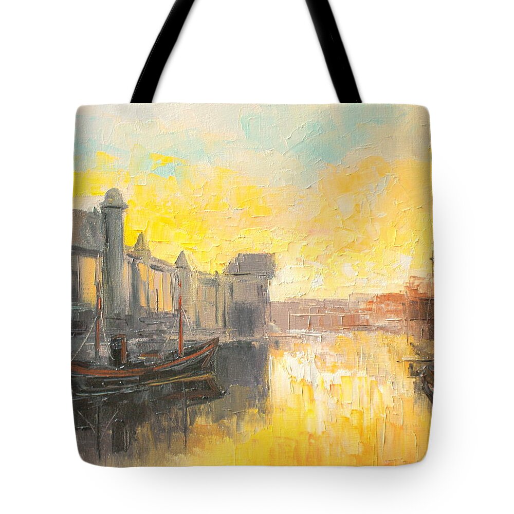 Gdansk Tote Bag featuring the painting Old Gdansk by Luke Karcz