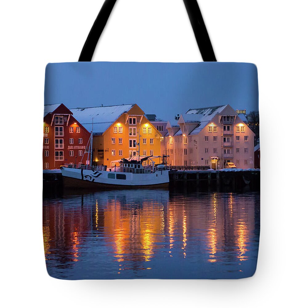 Tranquility Tote Bag featuring the photograph Old Harbour Reflections by Hgabor