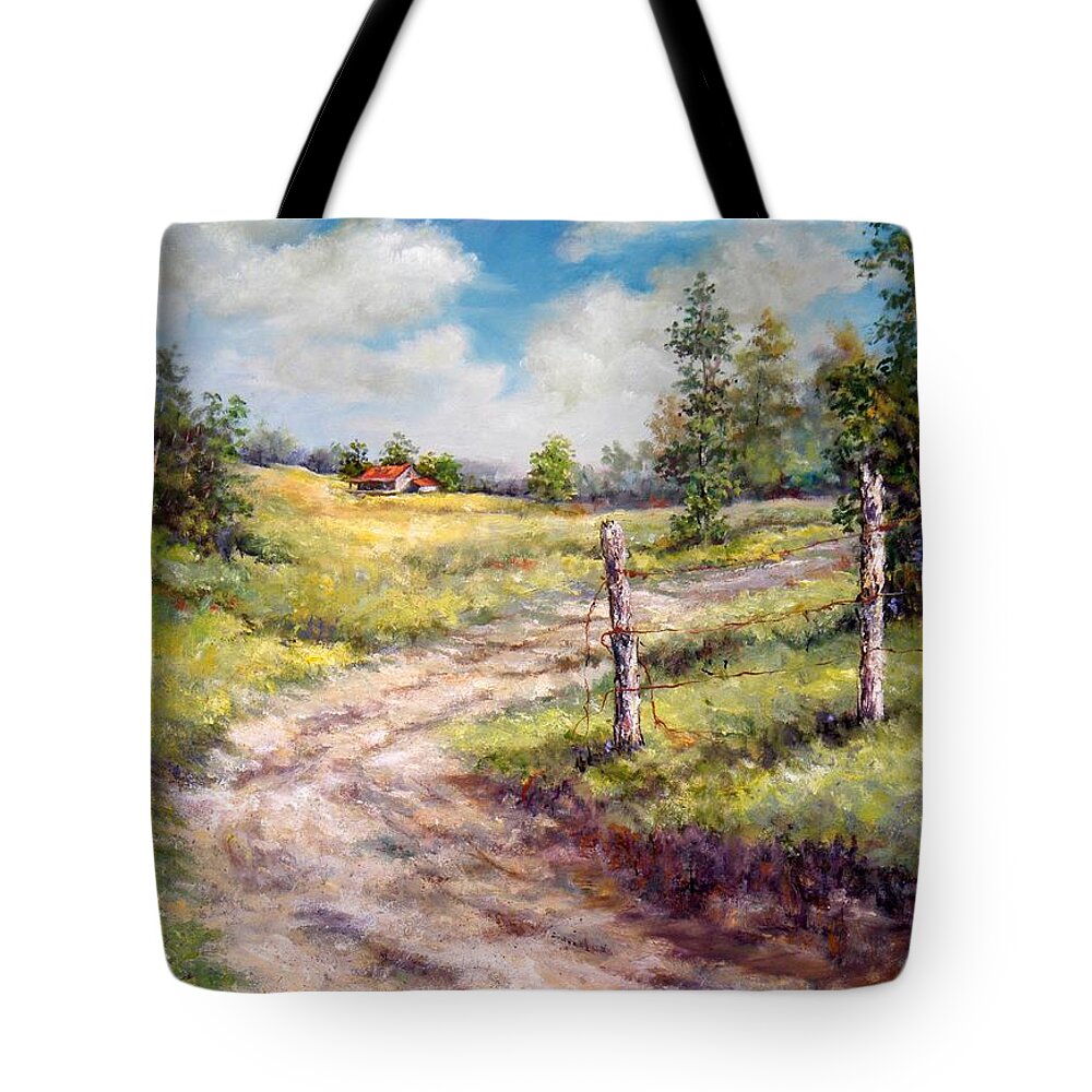 Landscape Tote Bag featuring the painting Old Home Place by Virginia Potter