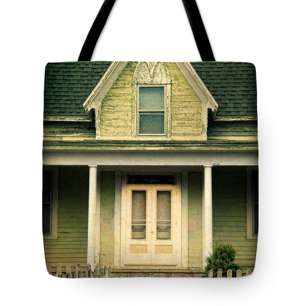 House Tote Bag featuring the photograph Old House Open Gate by Jill Battaglia