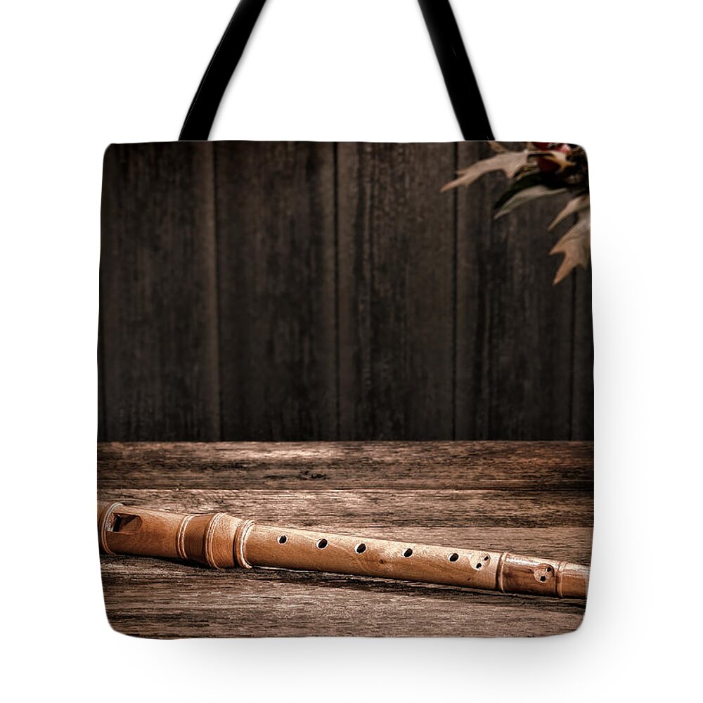 Flute Tote Bag featuring the photograph Old Recorder by Olivier Le Queinec