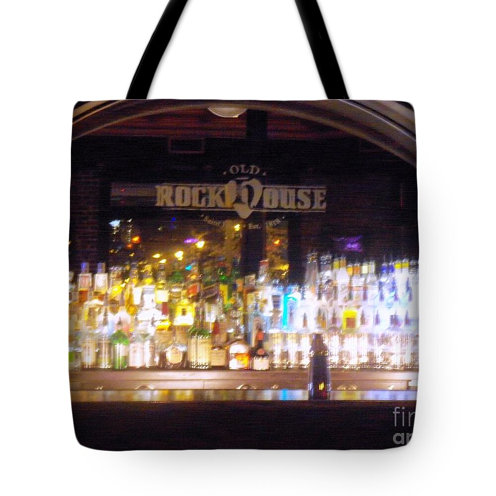 Old Rock House Tote Bag featuring the photograph Old Rock House Bar by Kelly Awad