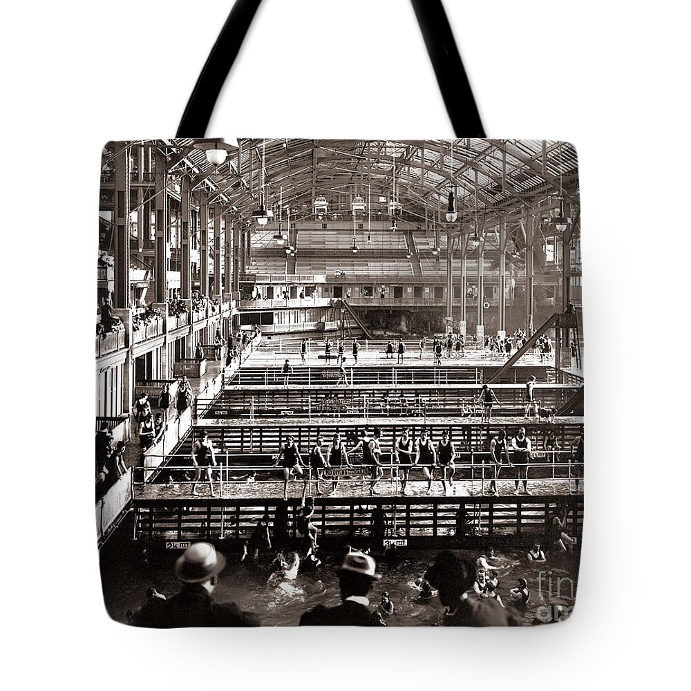 Vintage San Francisco Tote Bag featuring the photograph Old San Francisco Pool by Jon Neidert