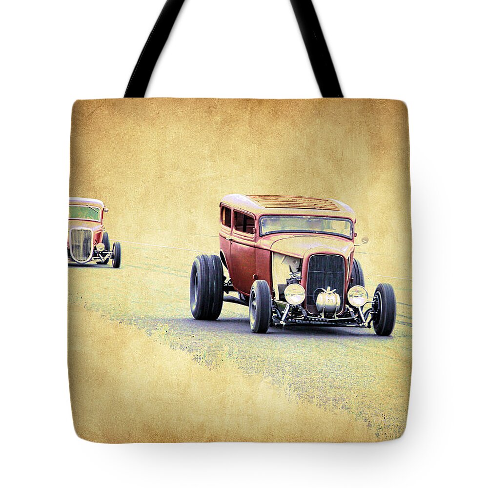 Chopped Ford Coupe Tote Bag featuring the photograph Old School Boulevard by Steve McKinzie