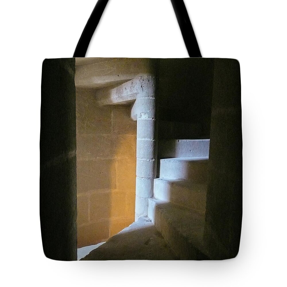 Beziers Tote Bag featuring the photograph Old stone stairs by Jenny Setchell