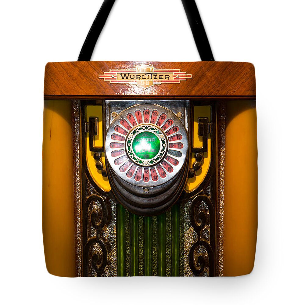 Jukebox Tote Bag featuring the photograph Old Vintage Wurlitzer Jukebox DSC2806 by Wingsdomain Art and Photography