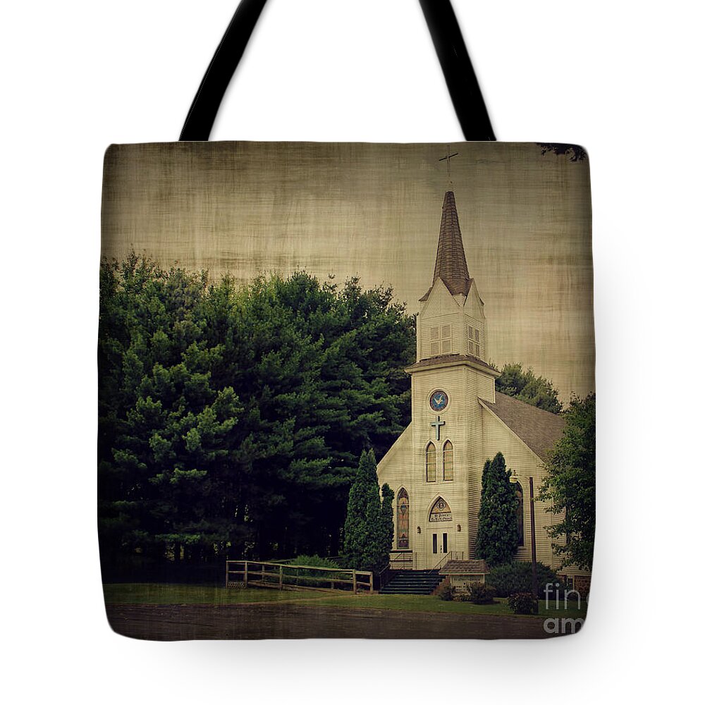 Church Tote Bag featuring the photograph Old White Church by Perry Webster