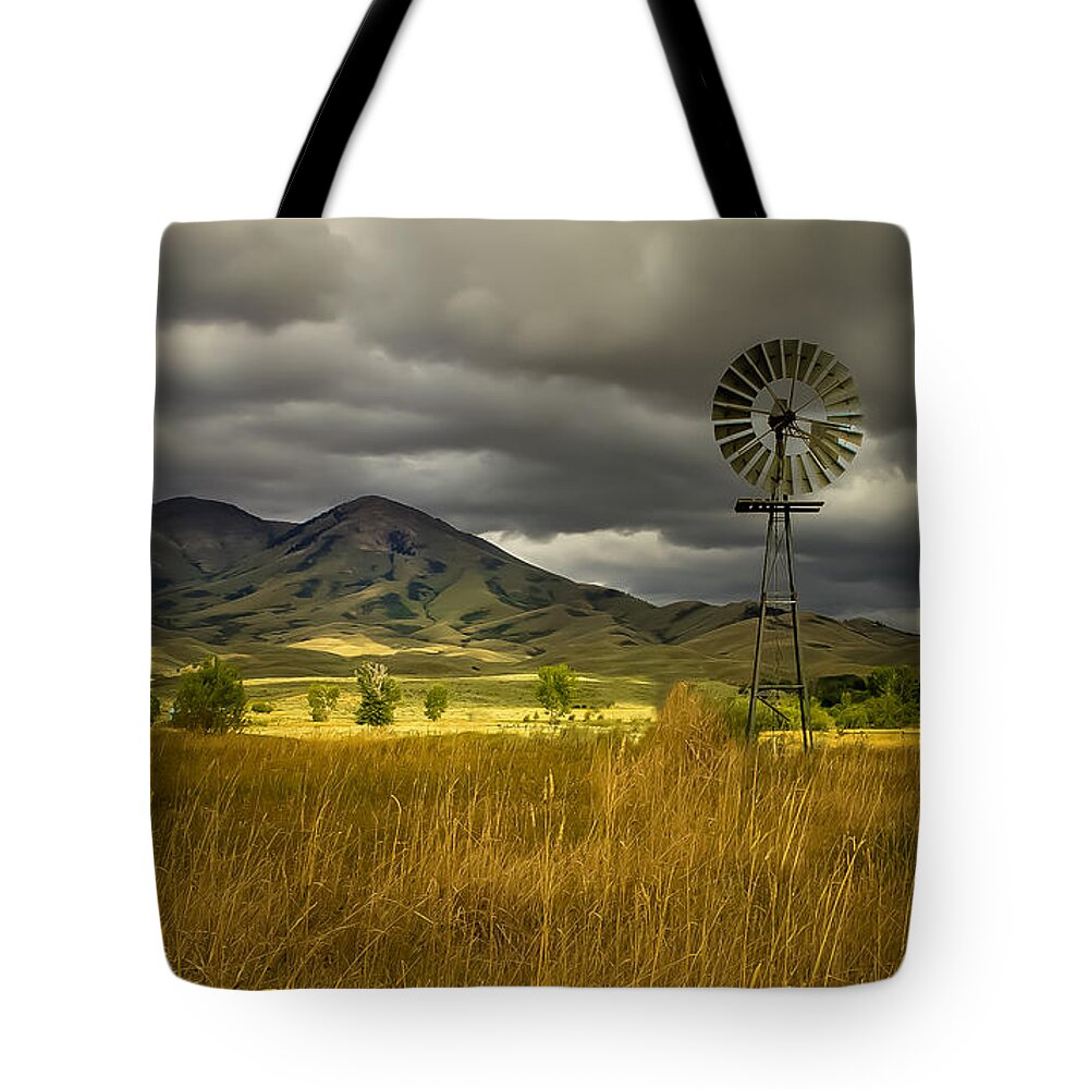 Solider Mountains Tote Bag featuring the photograph Old Windmill by Robert Bales