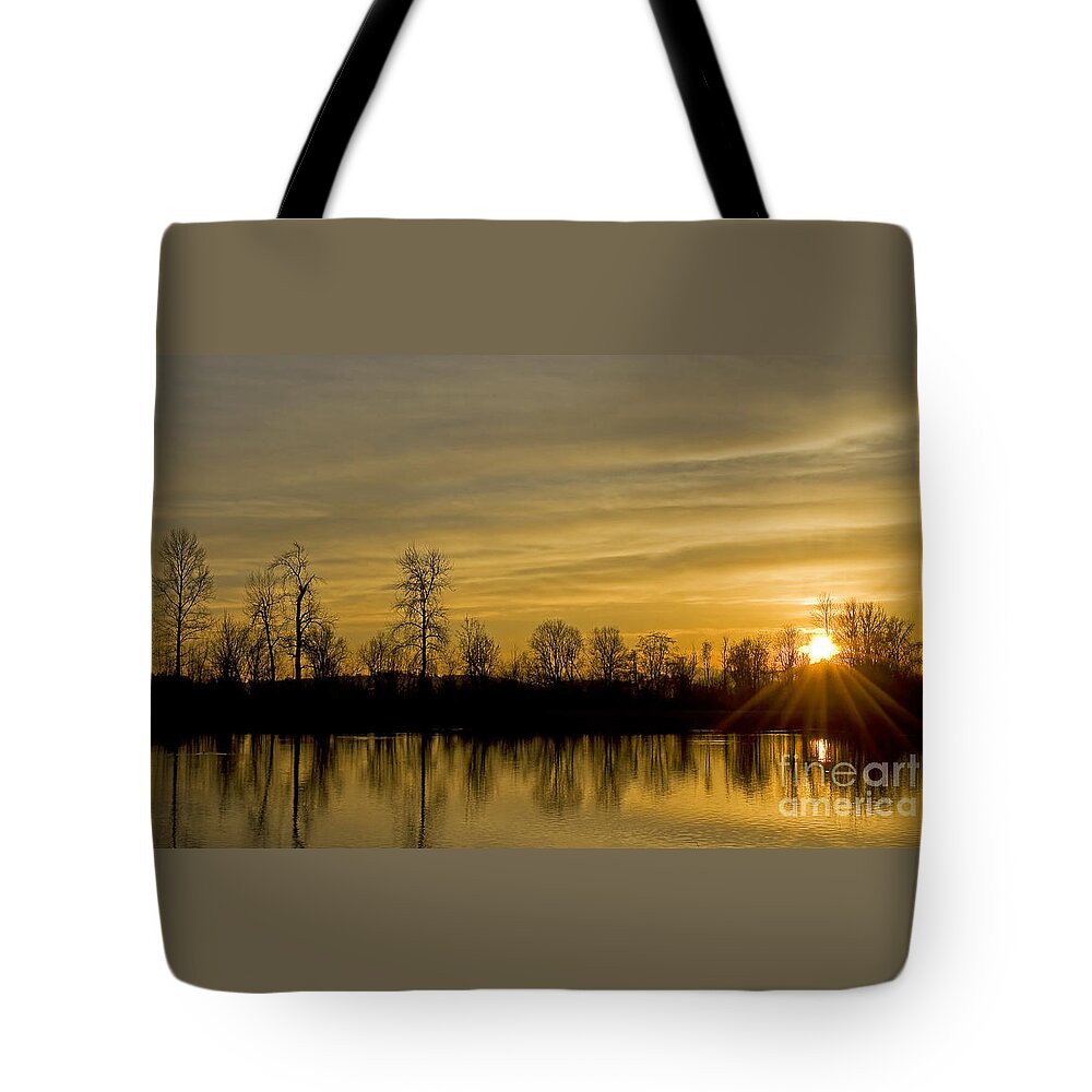 Background Tote Bag featuring the photograph On Golden Pond by Nick Boren