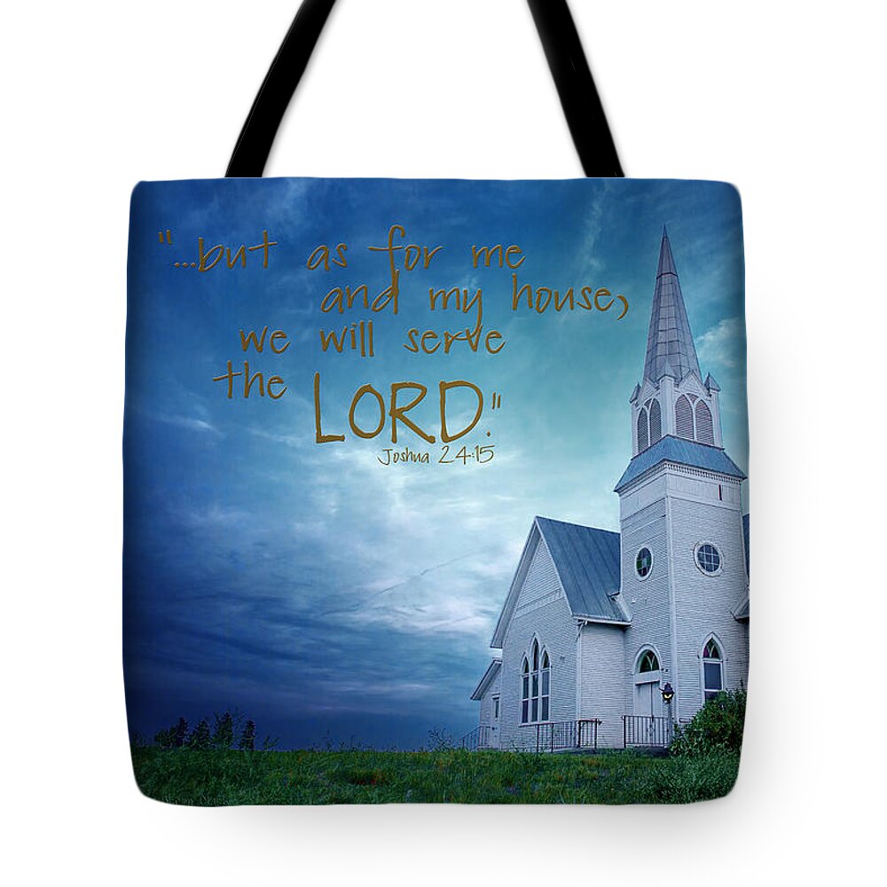 Blue Tote Bag featuring the photograph On Hallowed Ground - Bible Verse by Beve Brown-Clark Photography