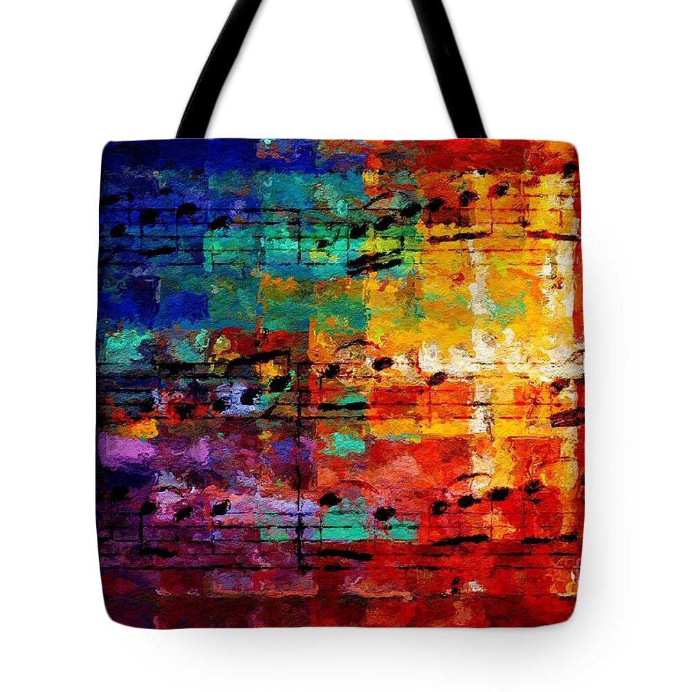 Music Tote Bag featuring the digital art On the Grid 3 by Lon Chaffin