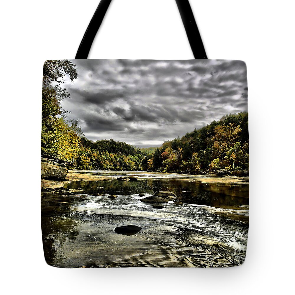 Rural Tote Bag featuring the photograph On the River by Ken Frischkorn