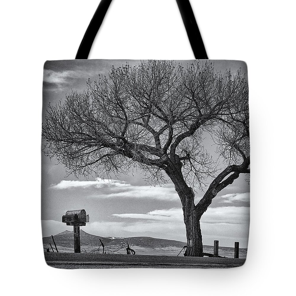 Landscapes Tote Bag featuring the photograph On the Road to Taos by Mary Lee Dereske