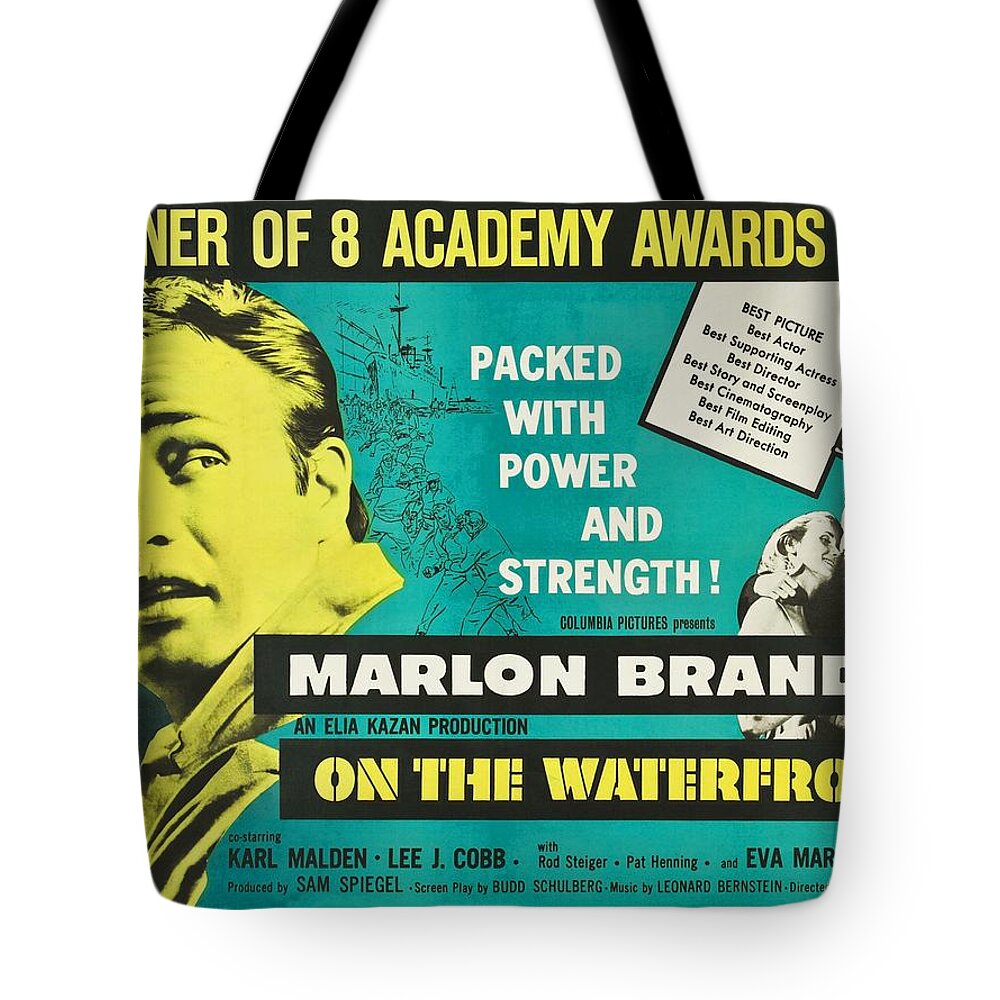 Movie Poster Tote Bag featuring the photograph On The Waterfront - 1954 by Georgia Clare
