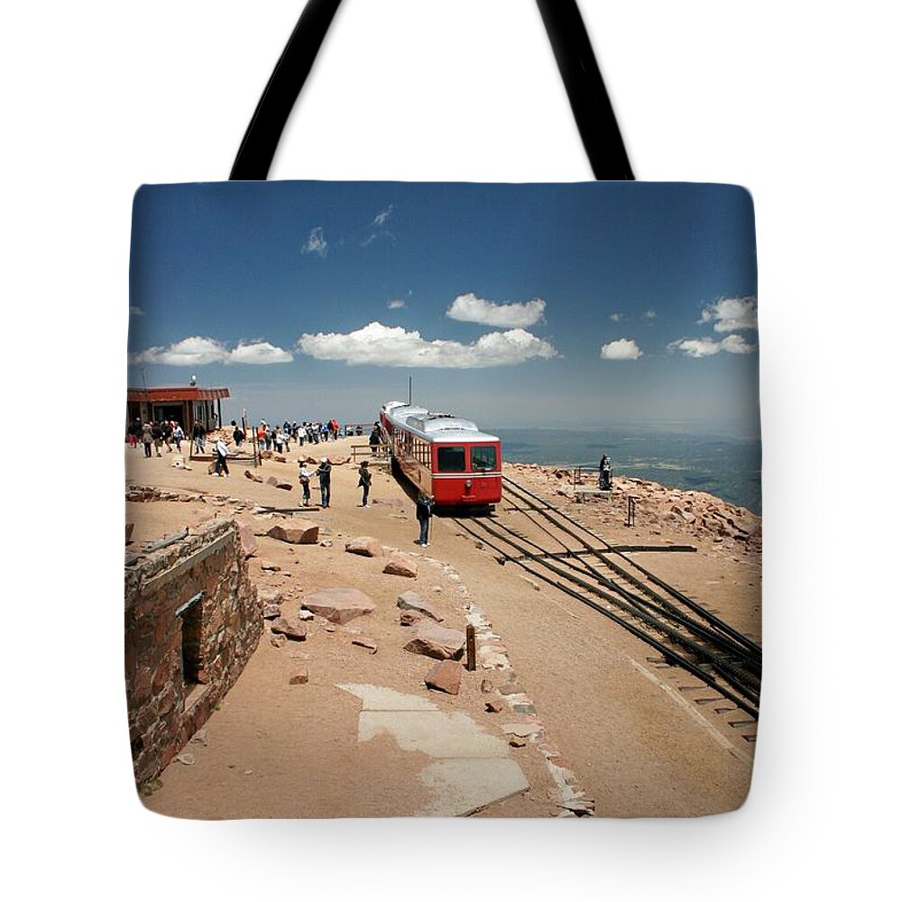 Pikes Peak Tote Bag featuring the photograph On Top of The World by Susan McMenamin