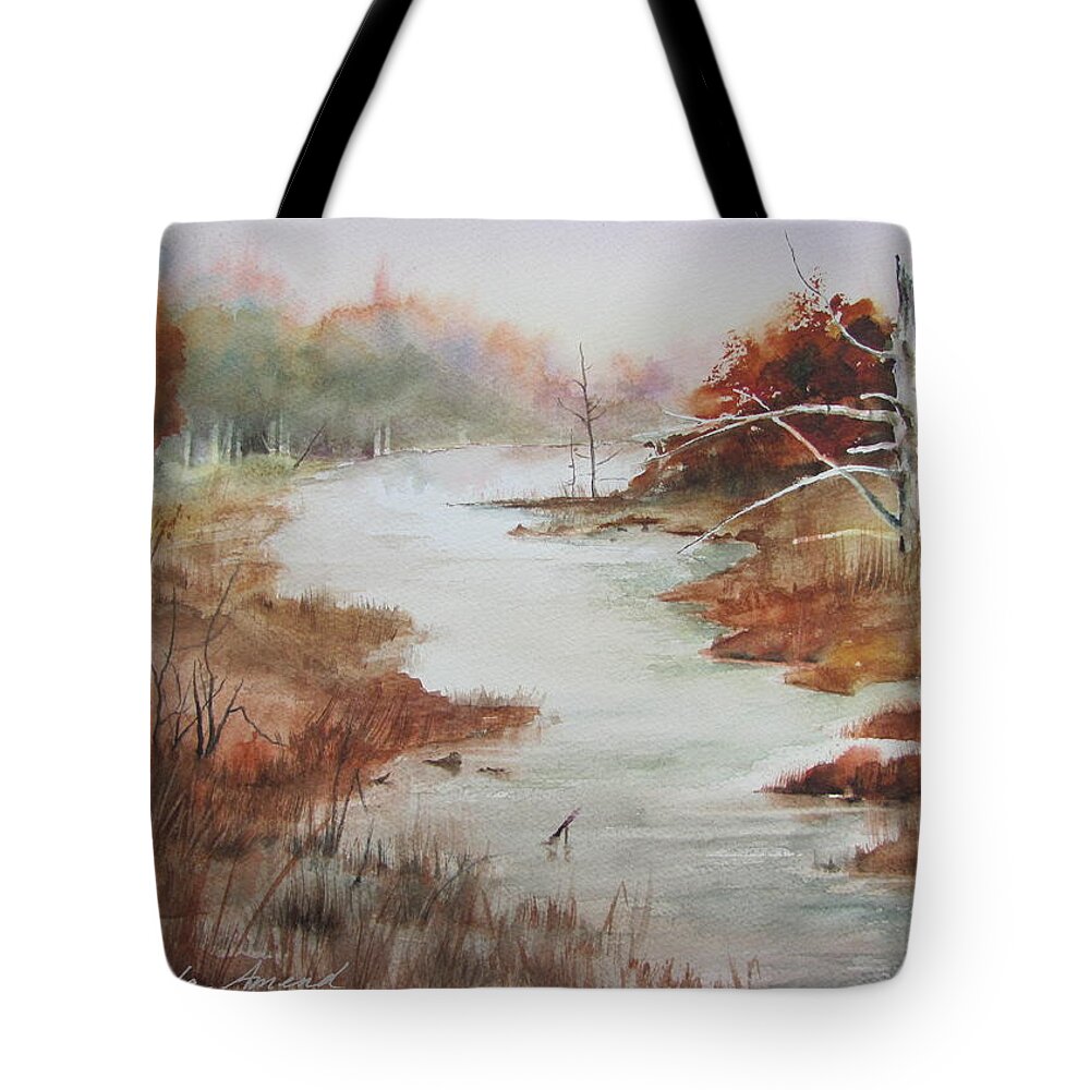 Landscapes Tote Bag featuring the painting Once Mighty by Amanda Amend