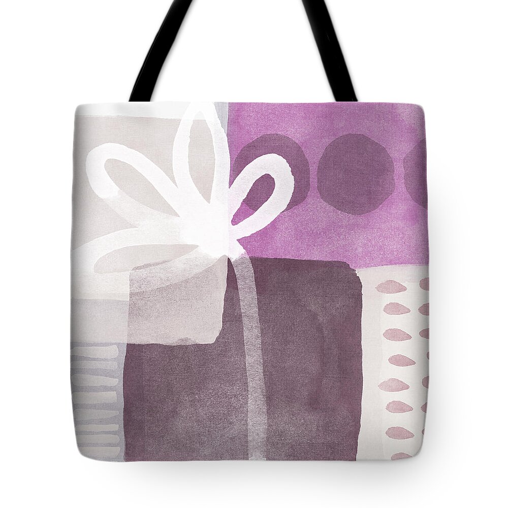Hope Tote Bag featuring the mixed media One Flower- contemporary painting by Linda Woods