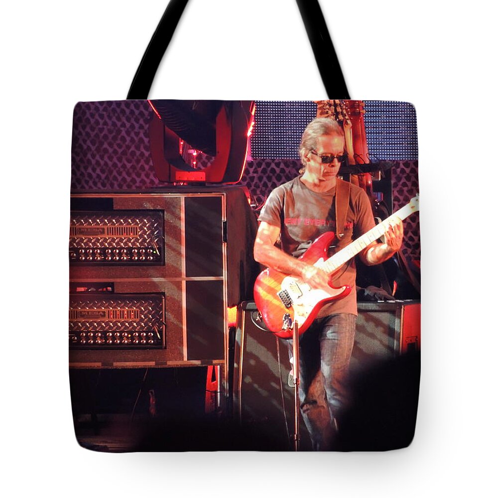 Tim Reynolds Tote Bag featuring the photograph One of the greatest guitar player ever by Aaron Martens