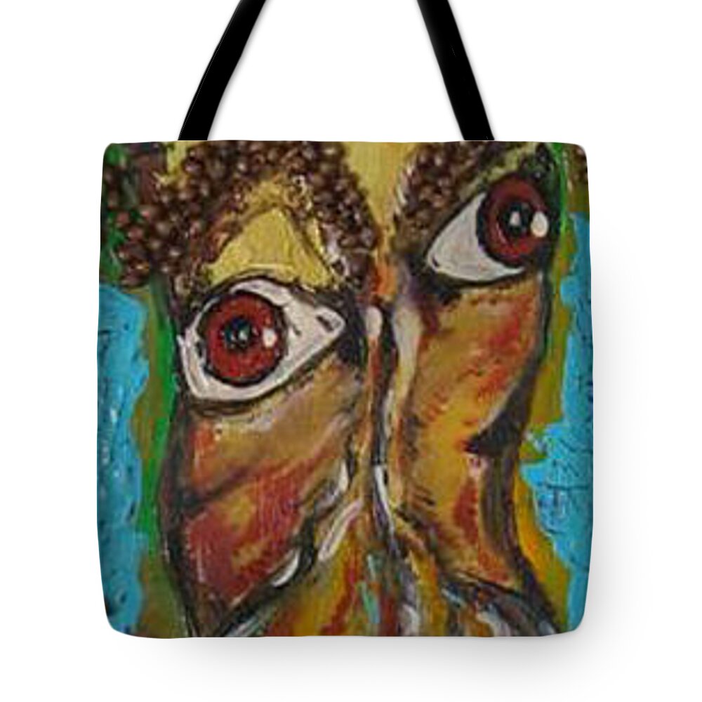 African Collection Tote Bag featuring the painting One Too Many by Lucy Matta