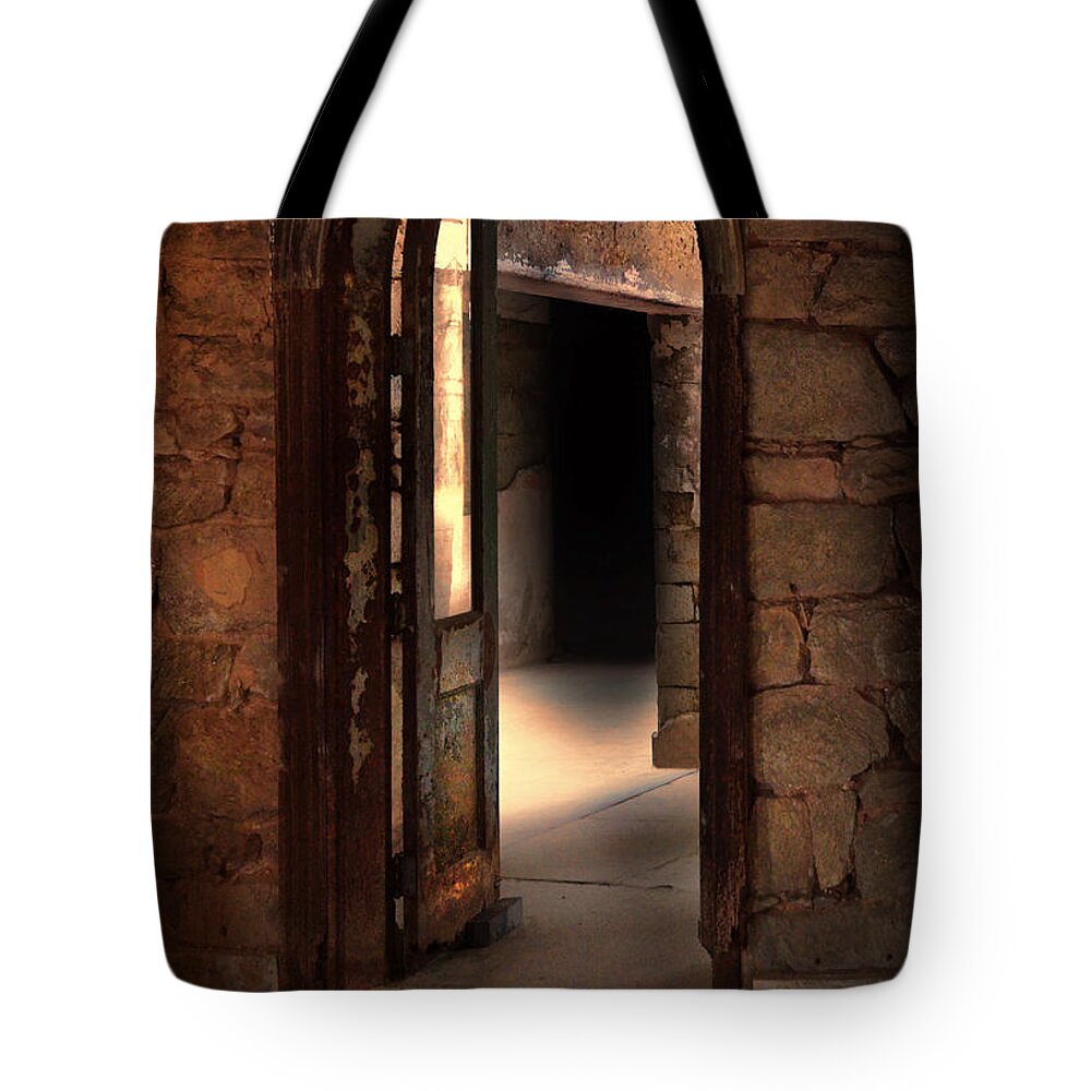 Door Tote Bag featuring the photograph Open Doorways in Old Building by Jill Battaglia