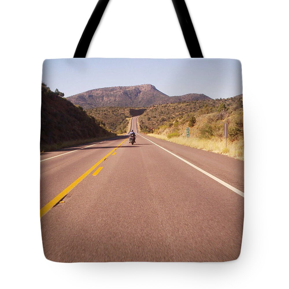 Bike Tote Bag featuring the photograph Open Road by David S Reynolds