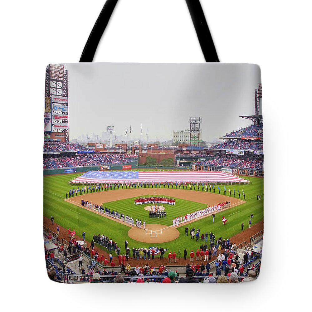 Photography Tote Bag featuring the photograph Opening Day Ceremonies Featuring by Panoramic Images