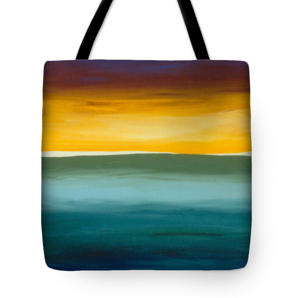 Landscape Tote Bag featuring the painting Opening On The Horizon by Carrie MaKenna
